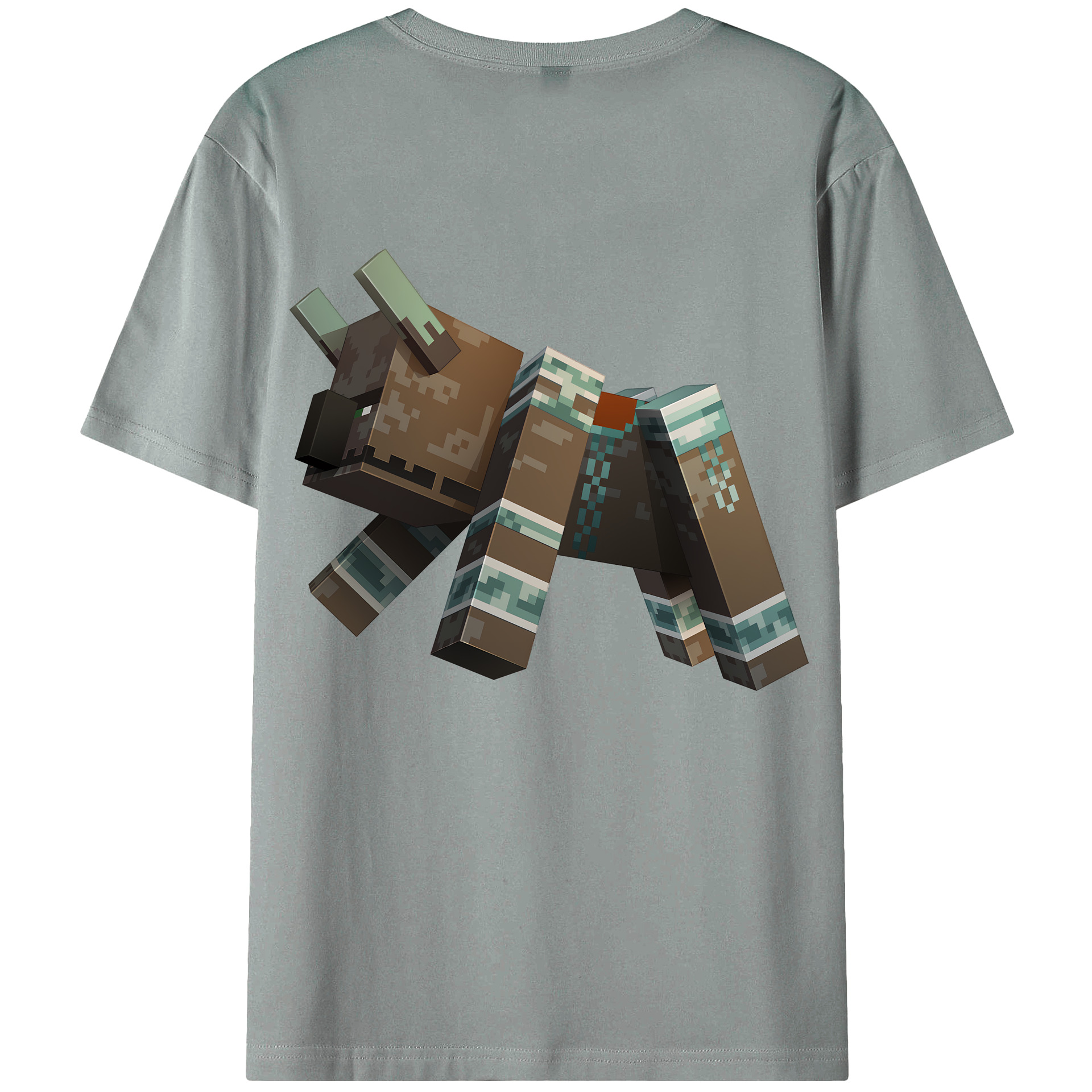 （画像用） マインクラフト ブロックの世界 Minecraft MC Block world 綿100％ メンズ半袖Tシャツ（バックプリント） 通気性